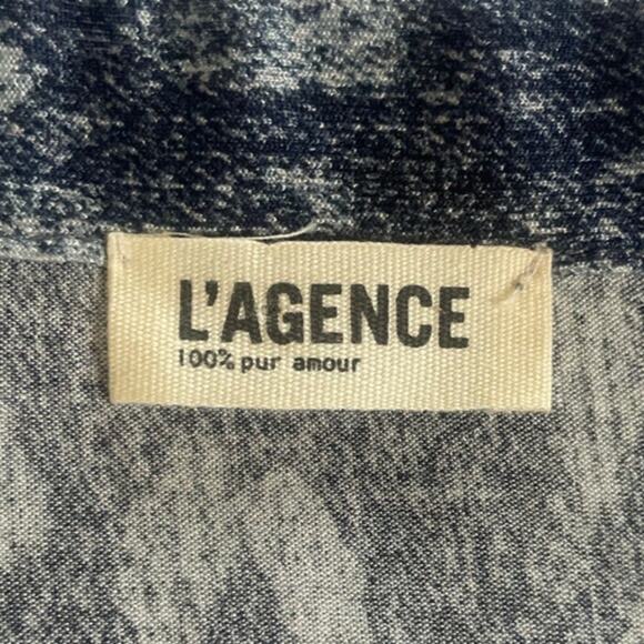 L'AGENCE Animal Print V-Neck Long Sleeve Shift Dress Size M - Picture 9 of 9